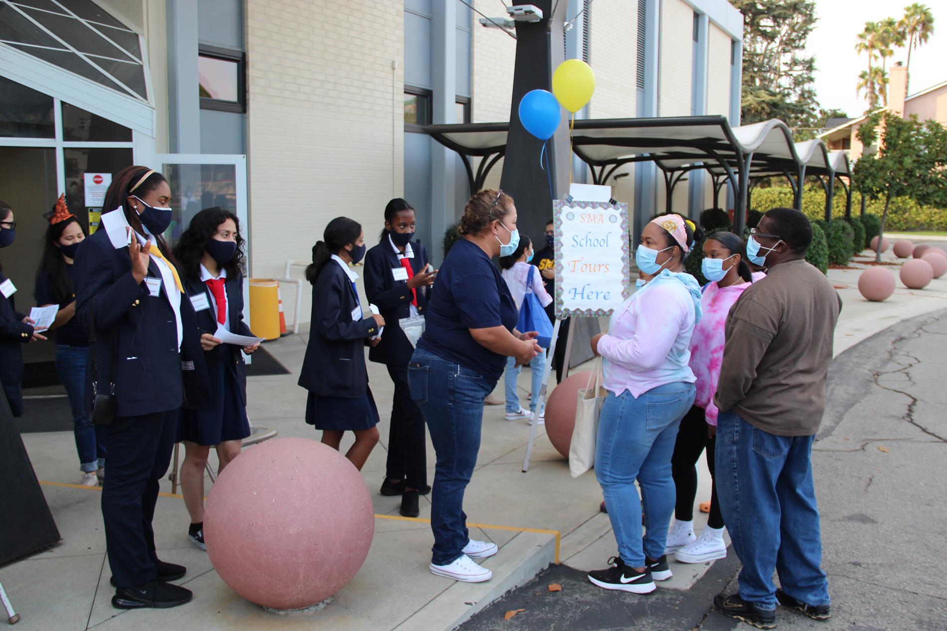 student ambassadors leading school tours