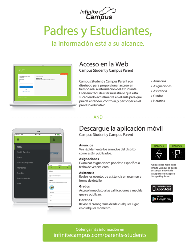 Parent Portal Information Spanish