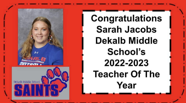 Teacher of the Year Sarah Jacobs Teacher of the Year Sarah Jacobs