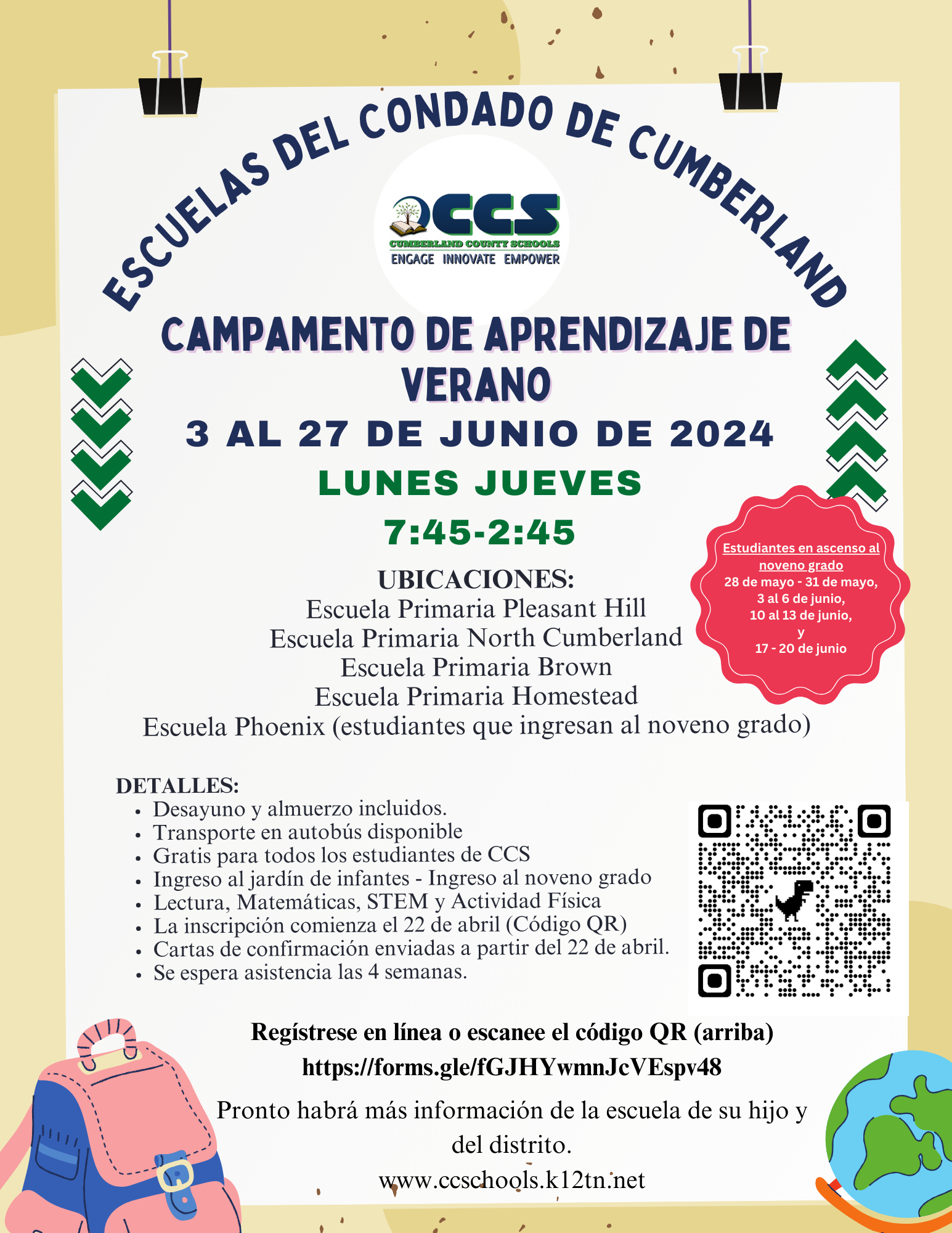 2024 Summer School Flyer (Spanish)