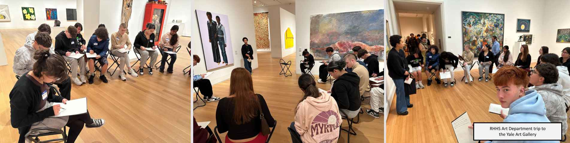 Students attending the Yale Art Gallery