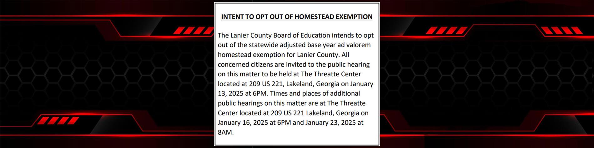 Opt Out of the Homestead Exemption Notice