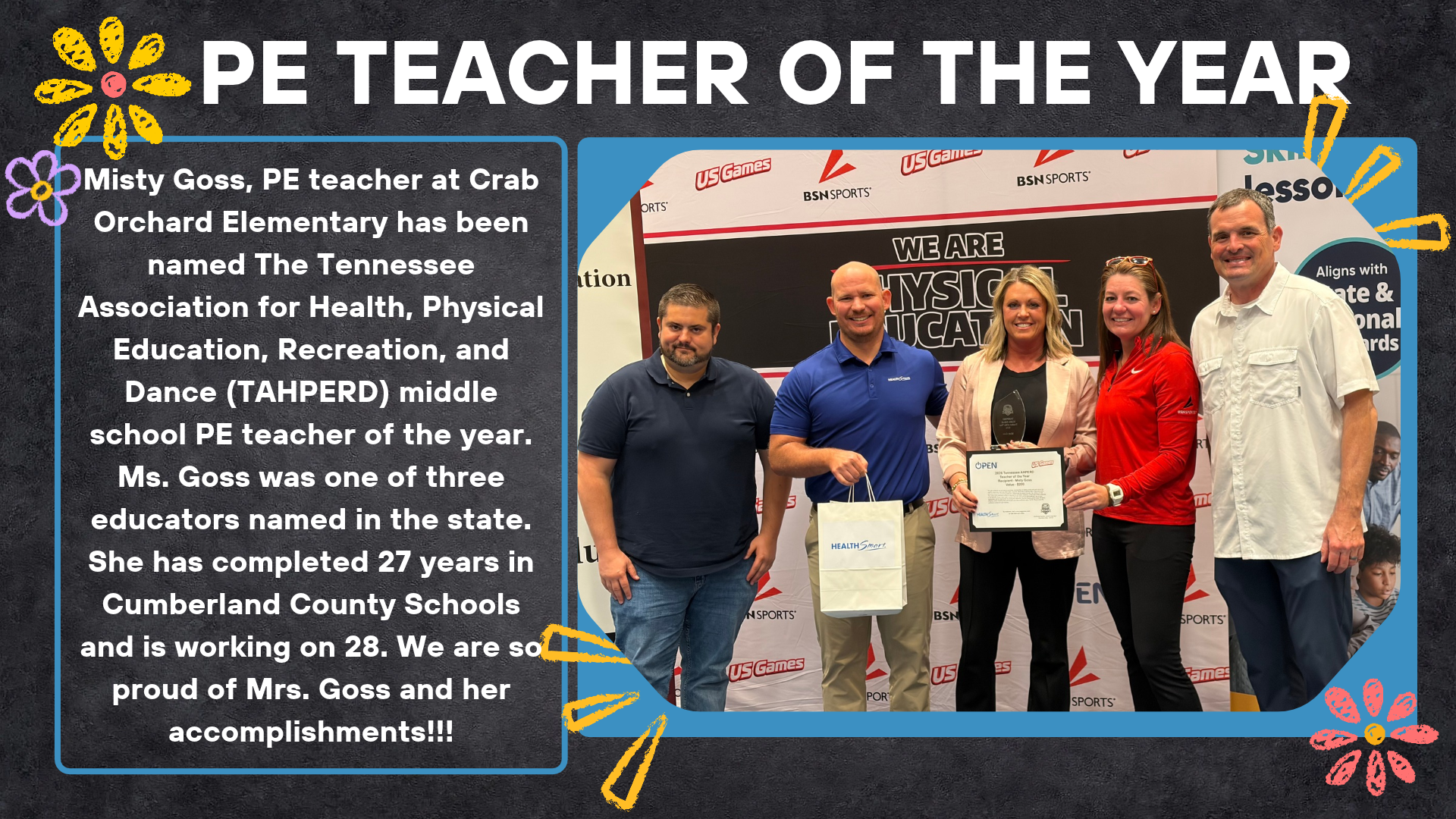 Misty Goss PE Teacher of the Year