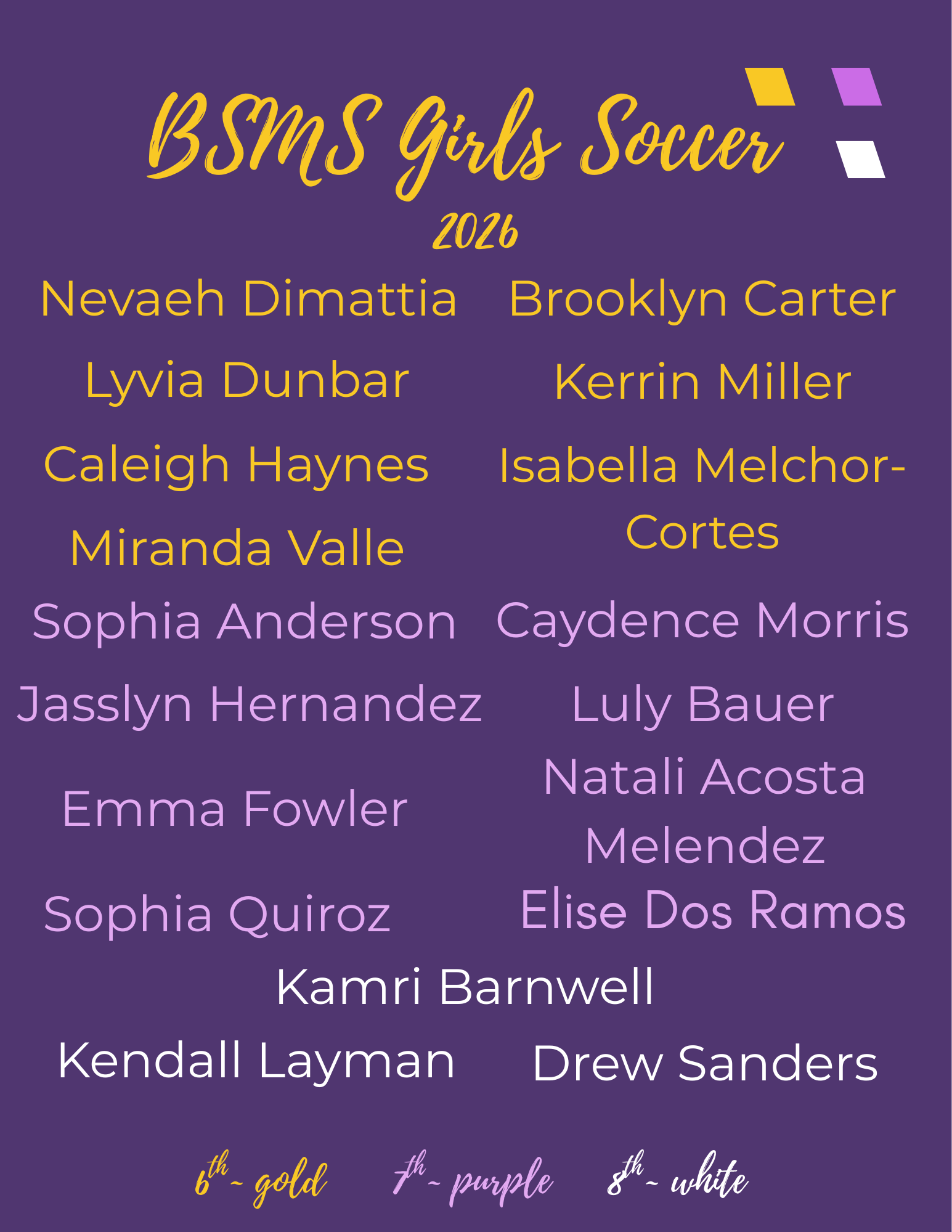 Girls Soccer Team 2026