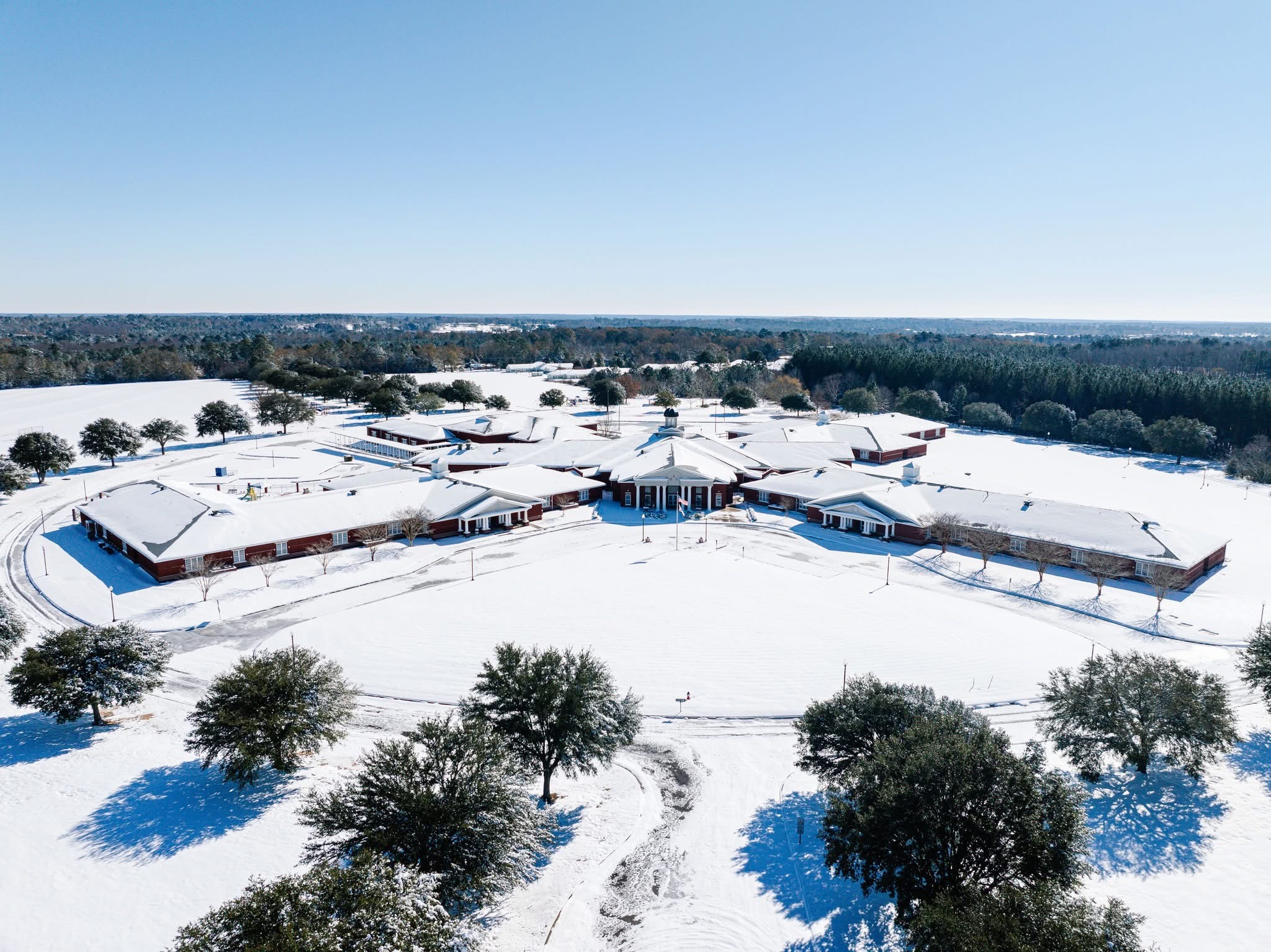 Andalusia Elementary School in the Snow - Drone Pic Andalusia Elementary School in the Snow - Drone Pic
