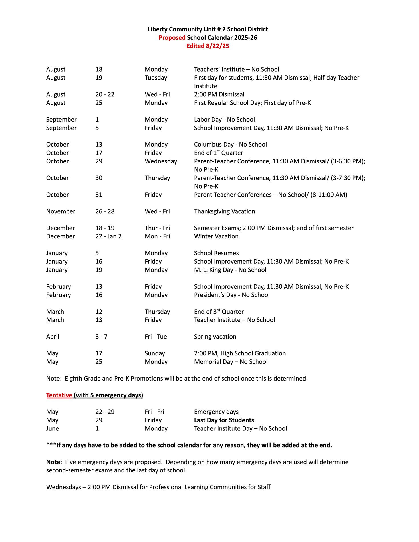 25-26 Calendar