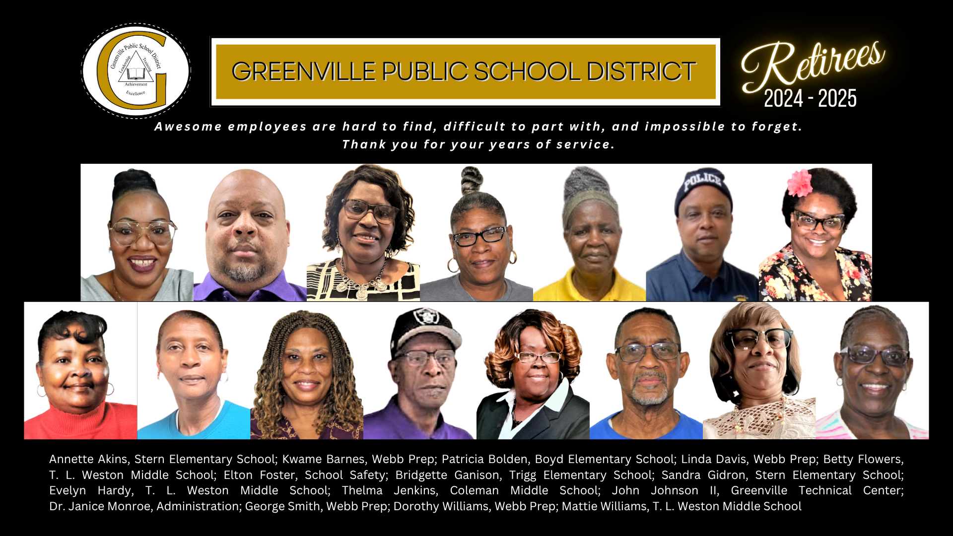GPSD Retirees 2024-2025