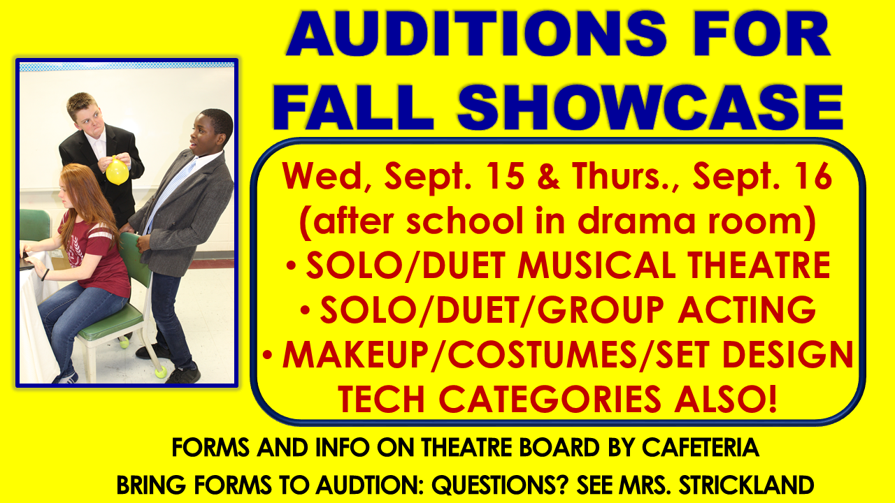 Fall showcase auditions Fall showcase auditions