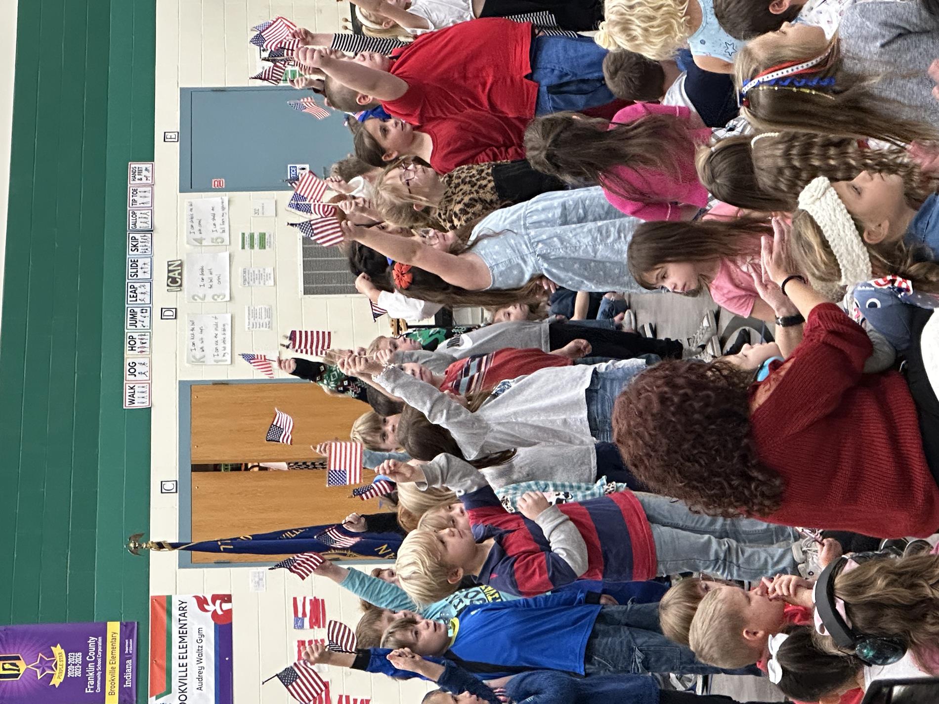 students putting on a program for veterans day 