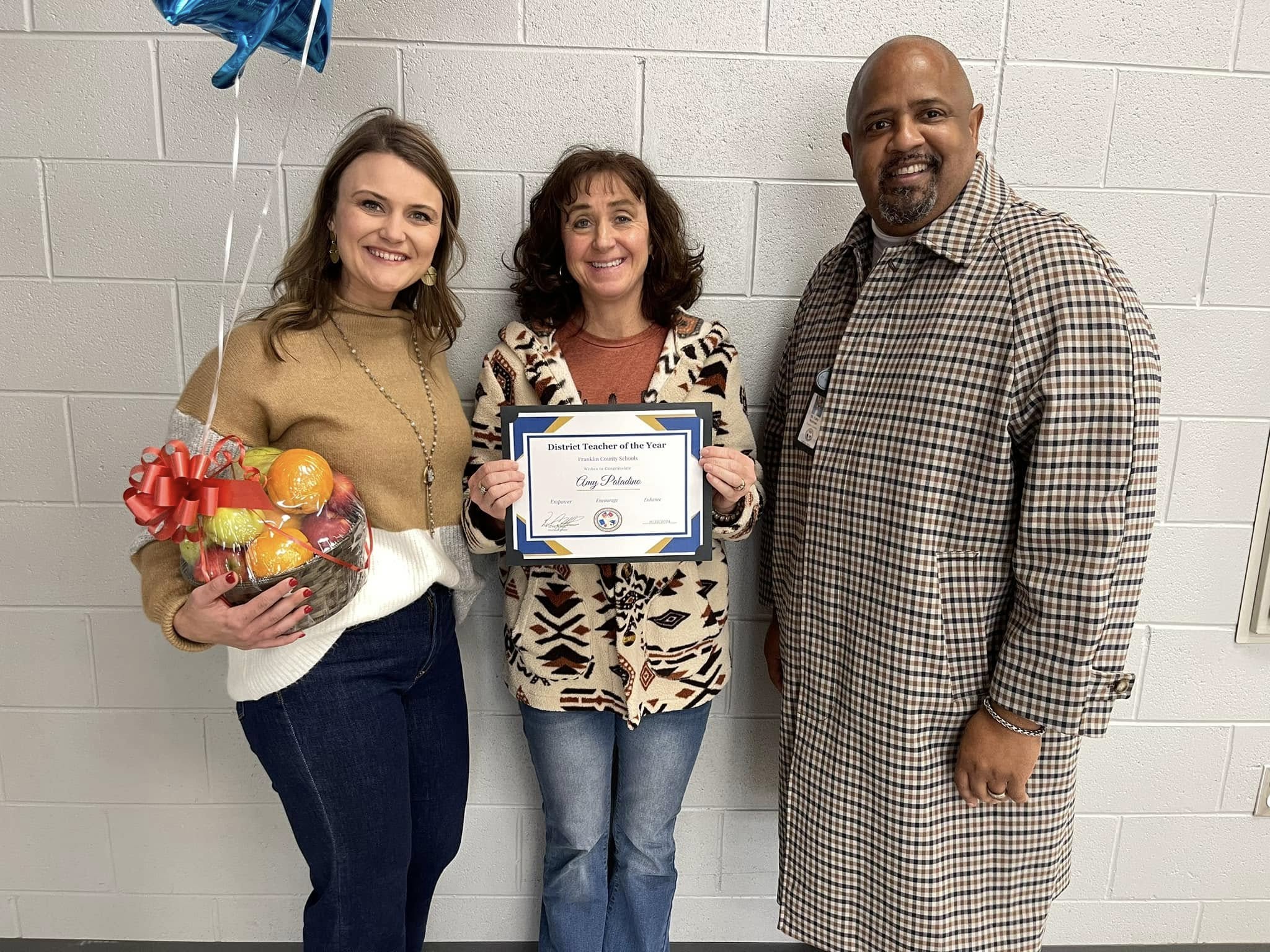 Amy Paladino, Middle School Teacher of the Year and North Middle School's Teacher of the Year