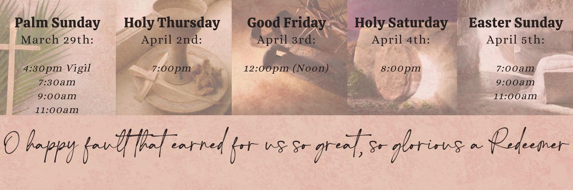 Join us for holy week. 