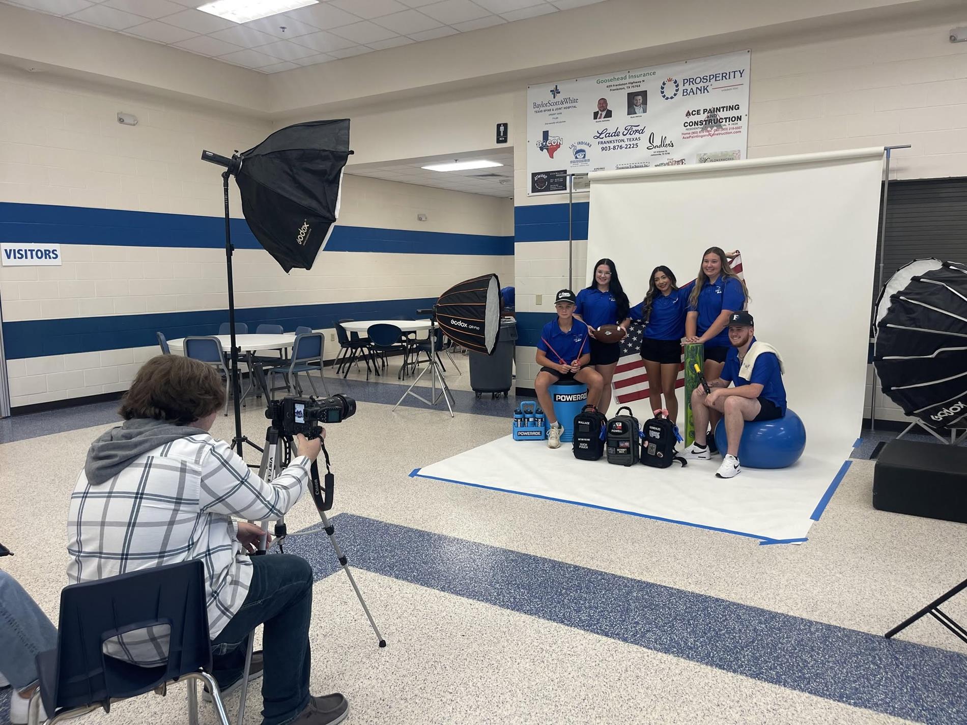 Photography students at work