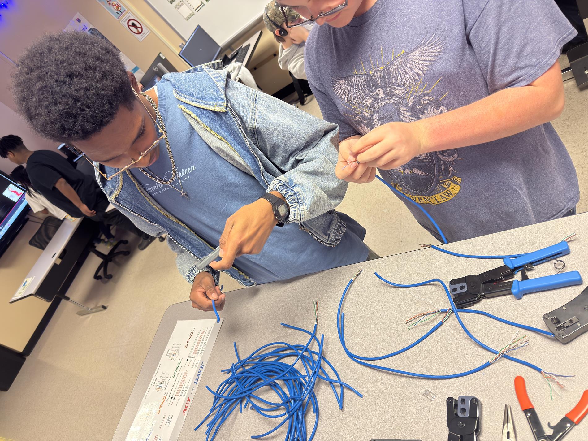 Terminating cat5 cables