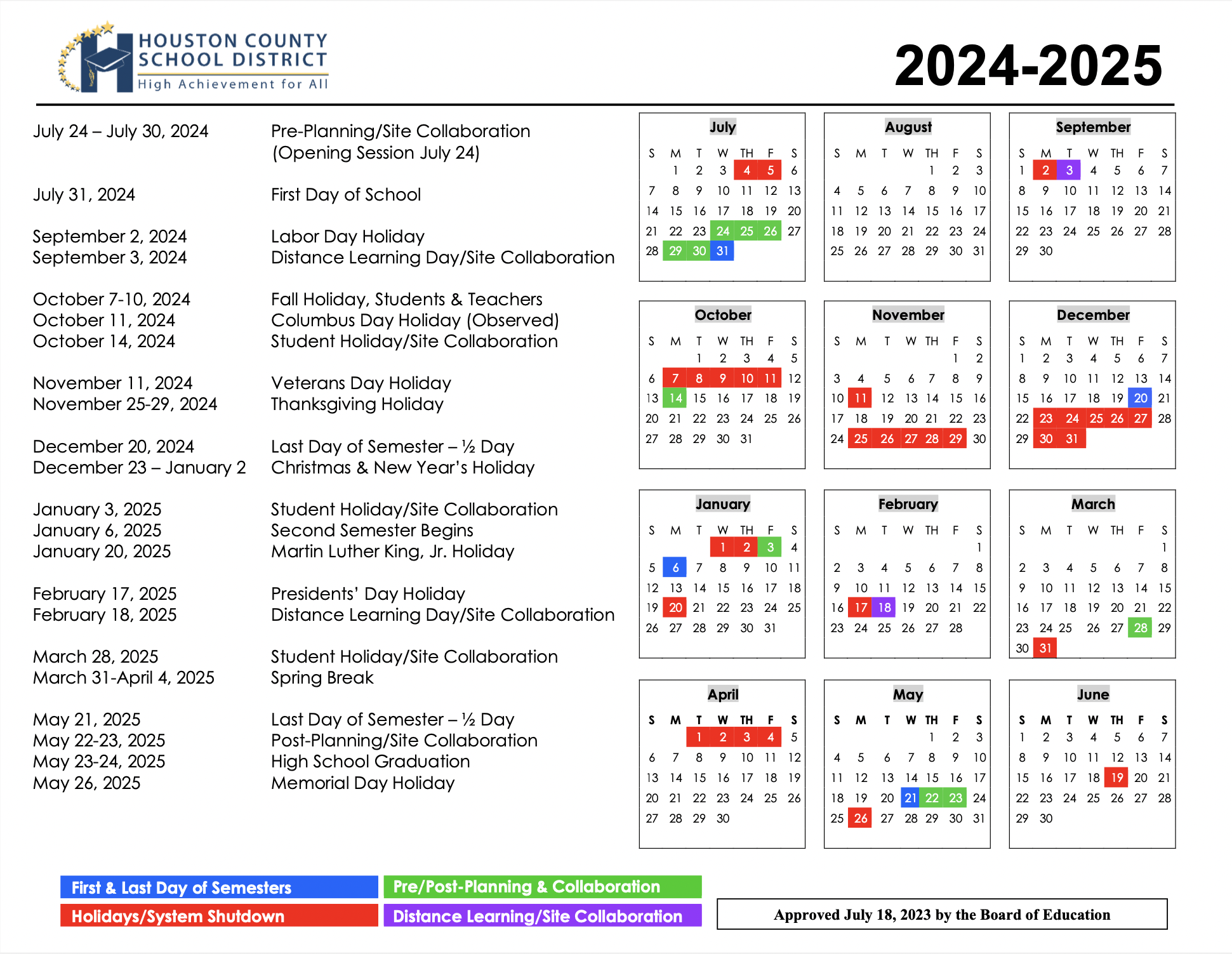 2023-2024 app Calendar