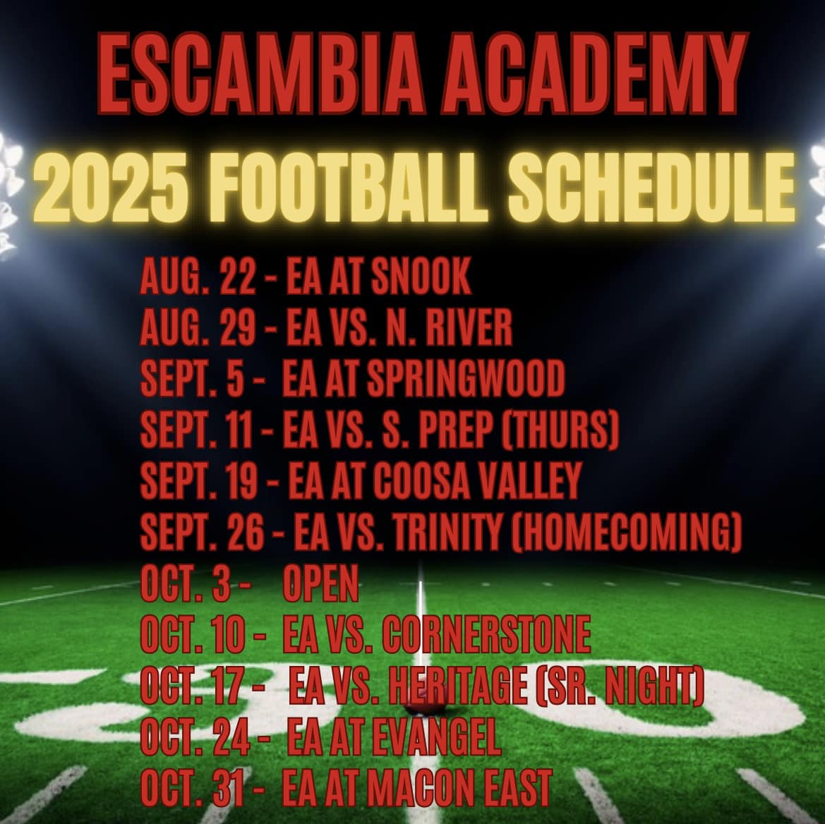 2025 Football Schedule