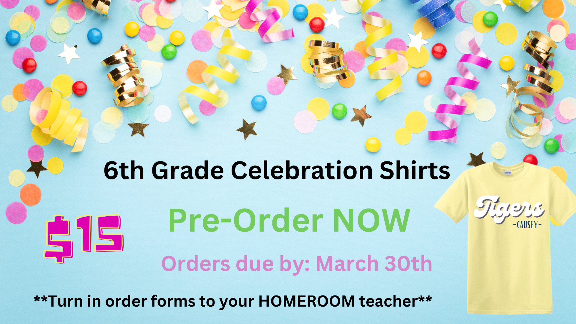 6th Grade Celebration Shirt Flyer