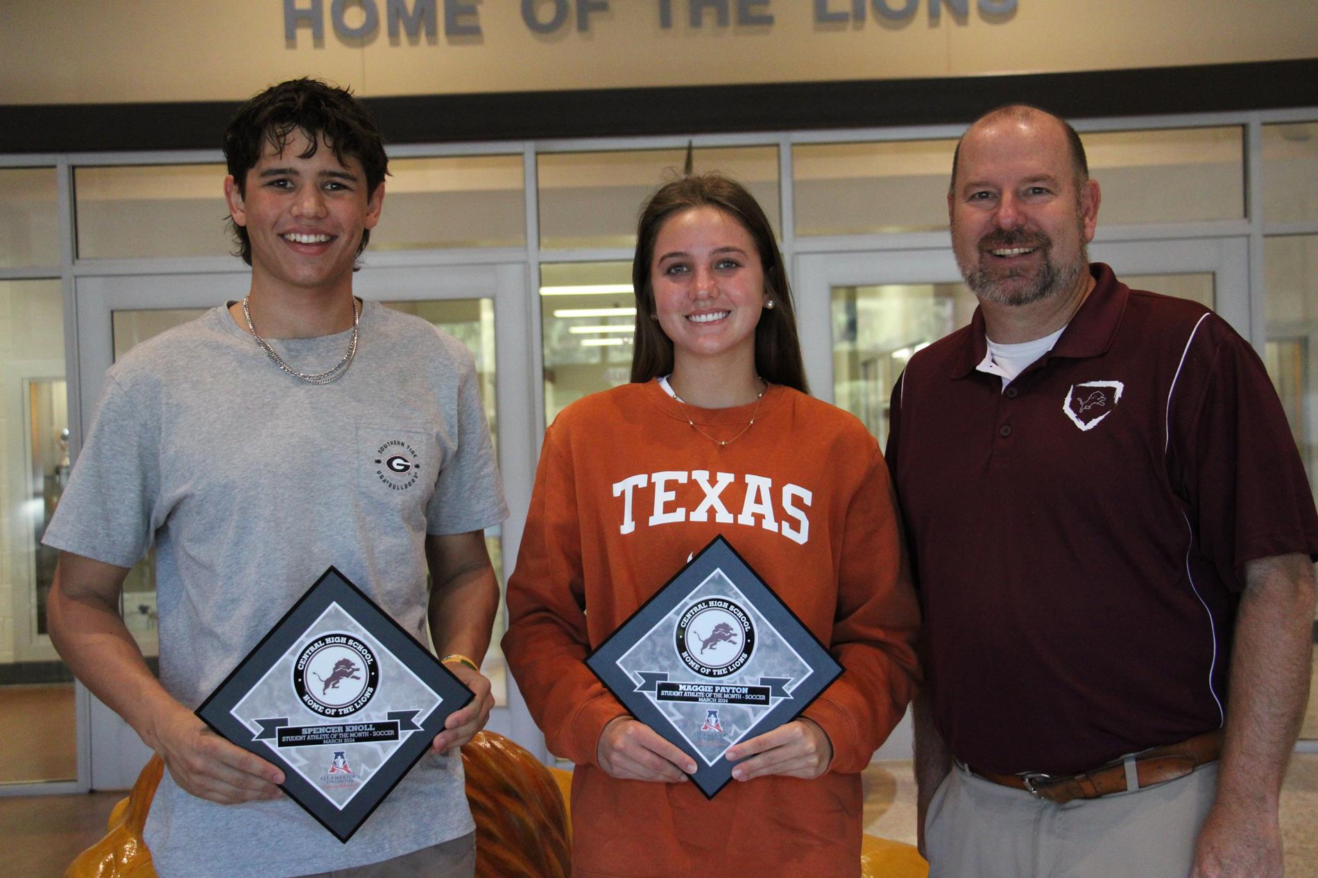 Central High School Recognizes Athletes of the Month