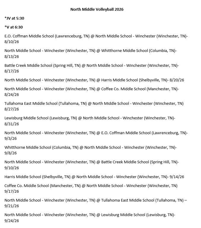 2026 volleyball schedule