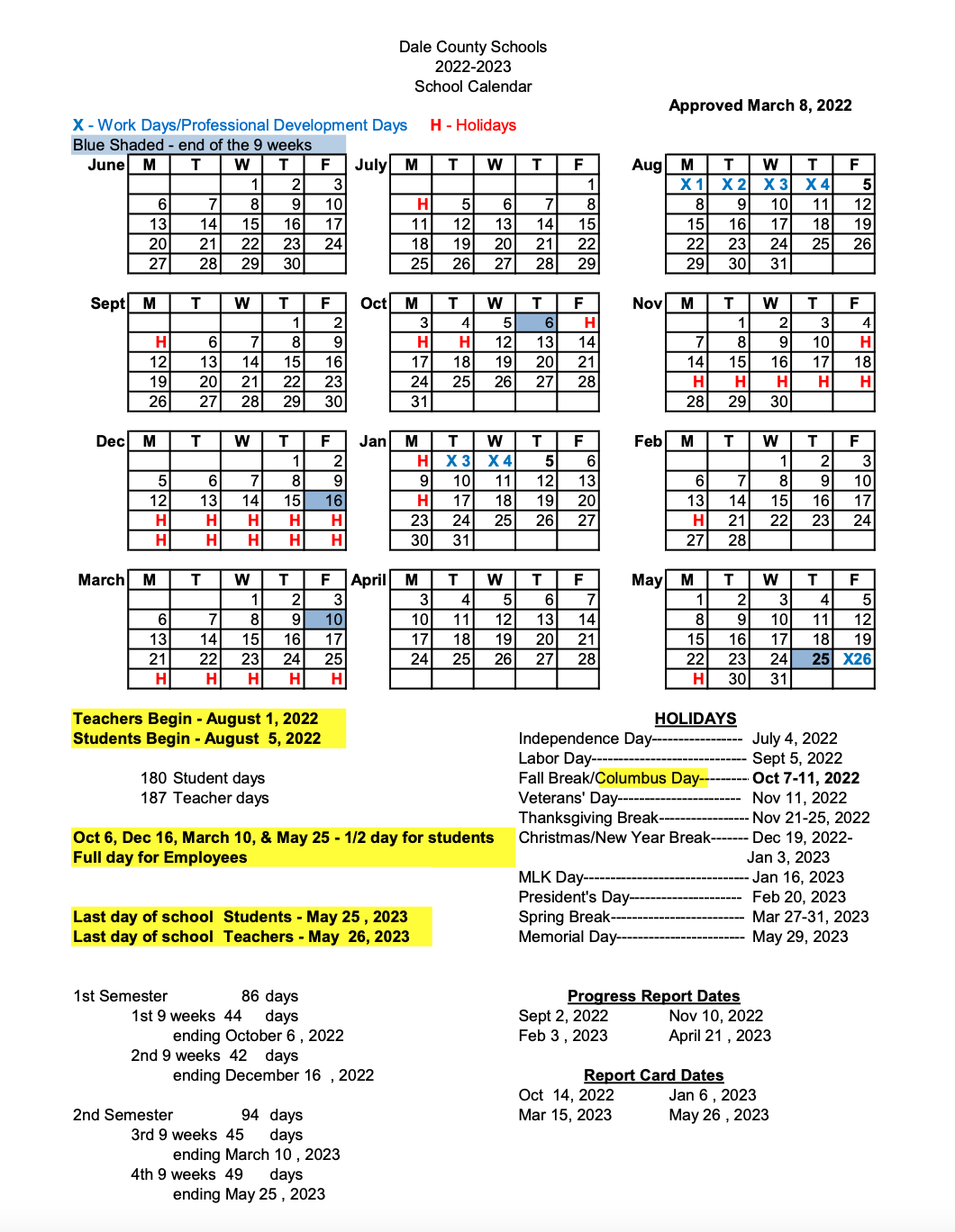 Student-Parent Handbook & Calendar – Houck Middle School