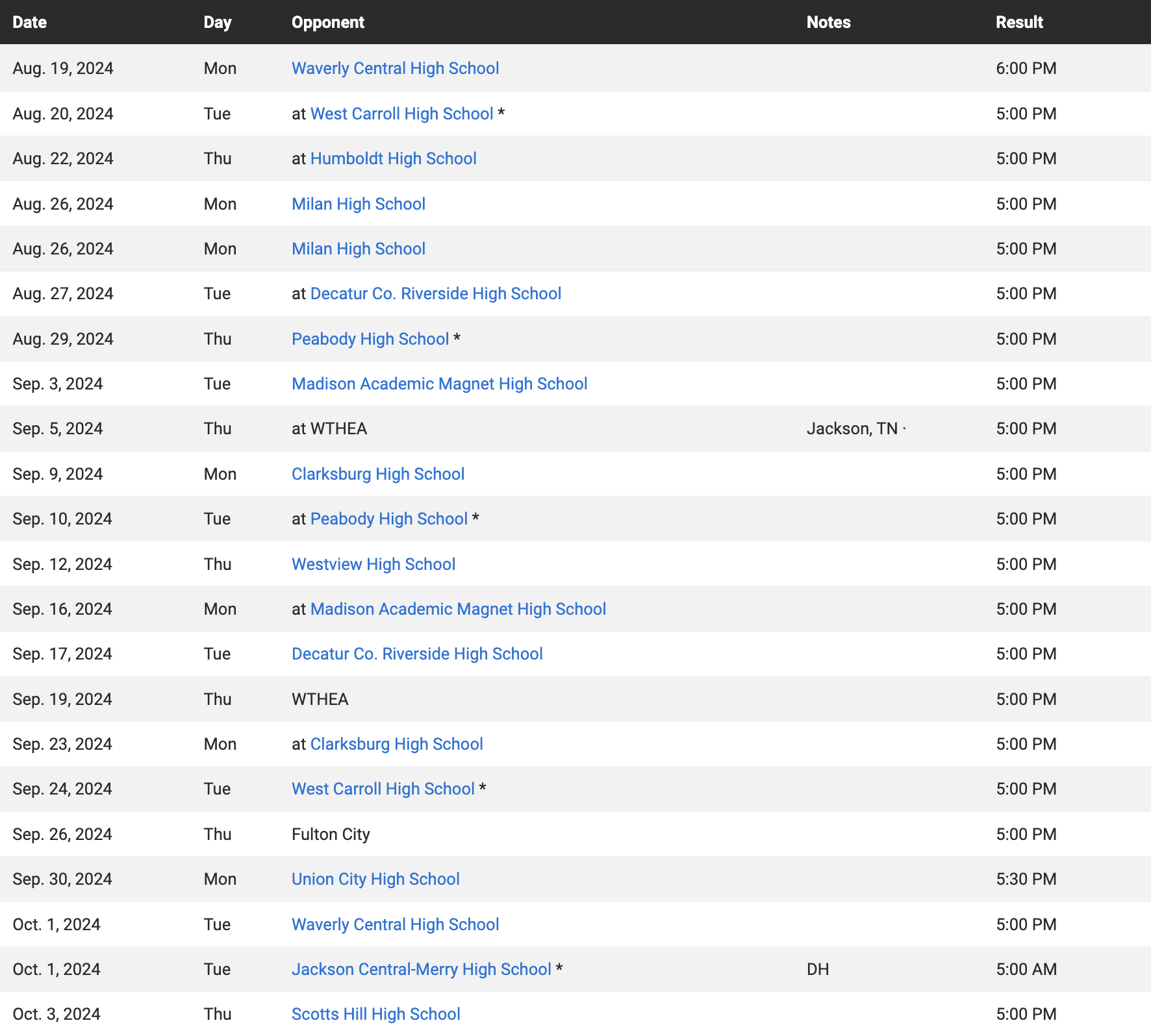 Schedule