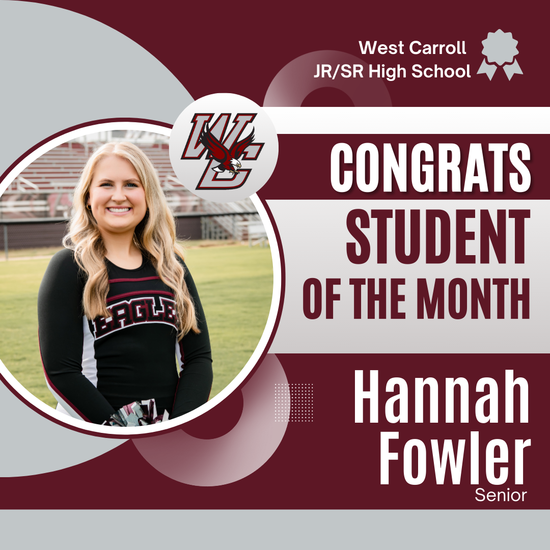 Hannah was nominated for August's Student of the Month by multiple teachers and staff members.   “Hannah is a leader in multiple academic/athletic organizations at WC. She has developed the ability to delegate tasks and lead diverse groups of students in developing and implementing common goals. She is a leader in both our school and community deserving of recognition.” - Mr. Noah Rogers  We're incredibly proud to celebrate Hannah's achievements and look forward to seeing her continued success!