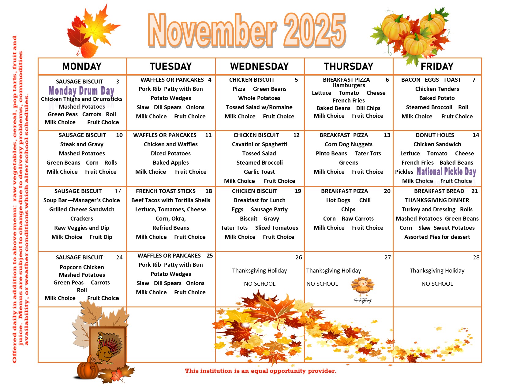 November Menu