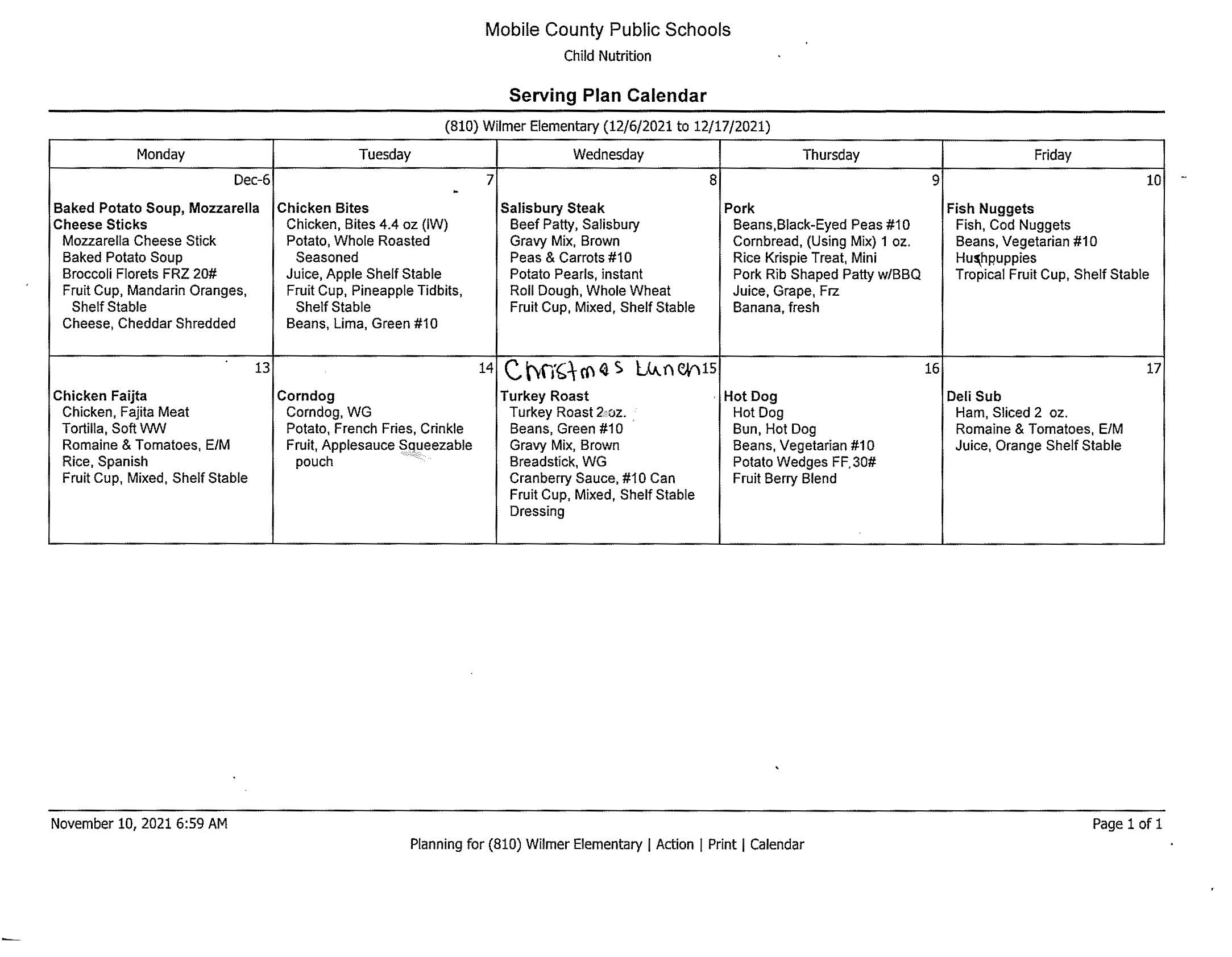 December Menus December Menus