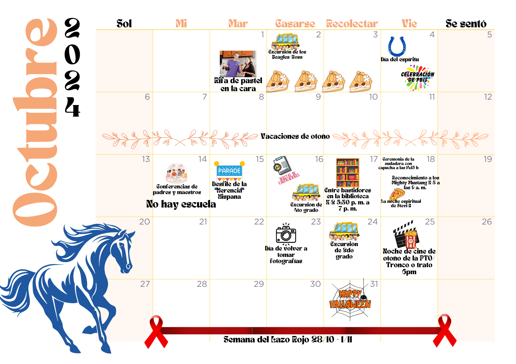 October Spanish Calendar