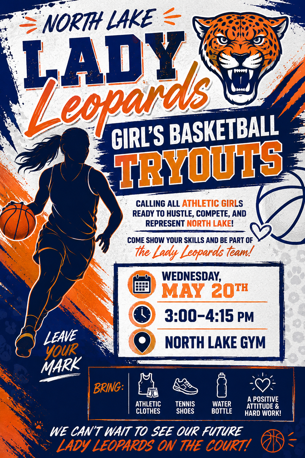 Lady Leopards tryout poster
