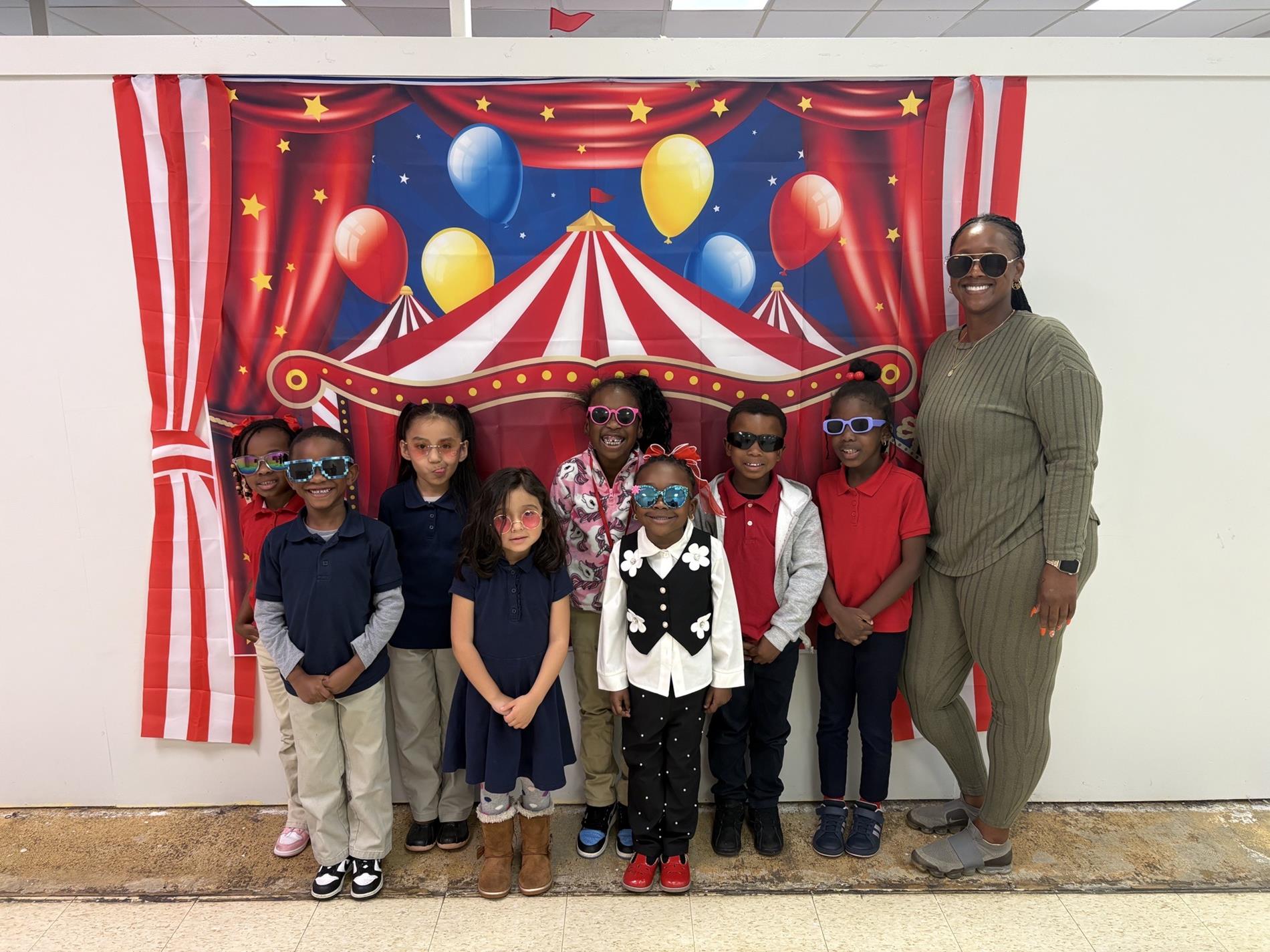 Students and the counselor with cool shades.