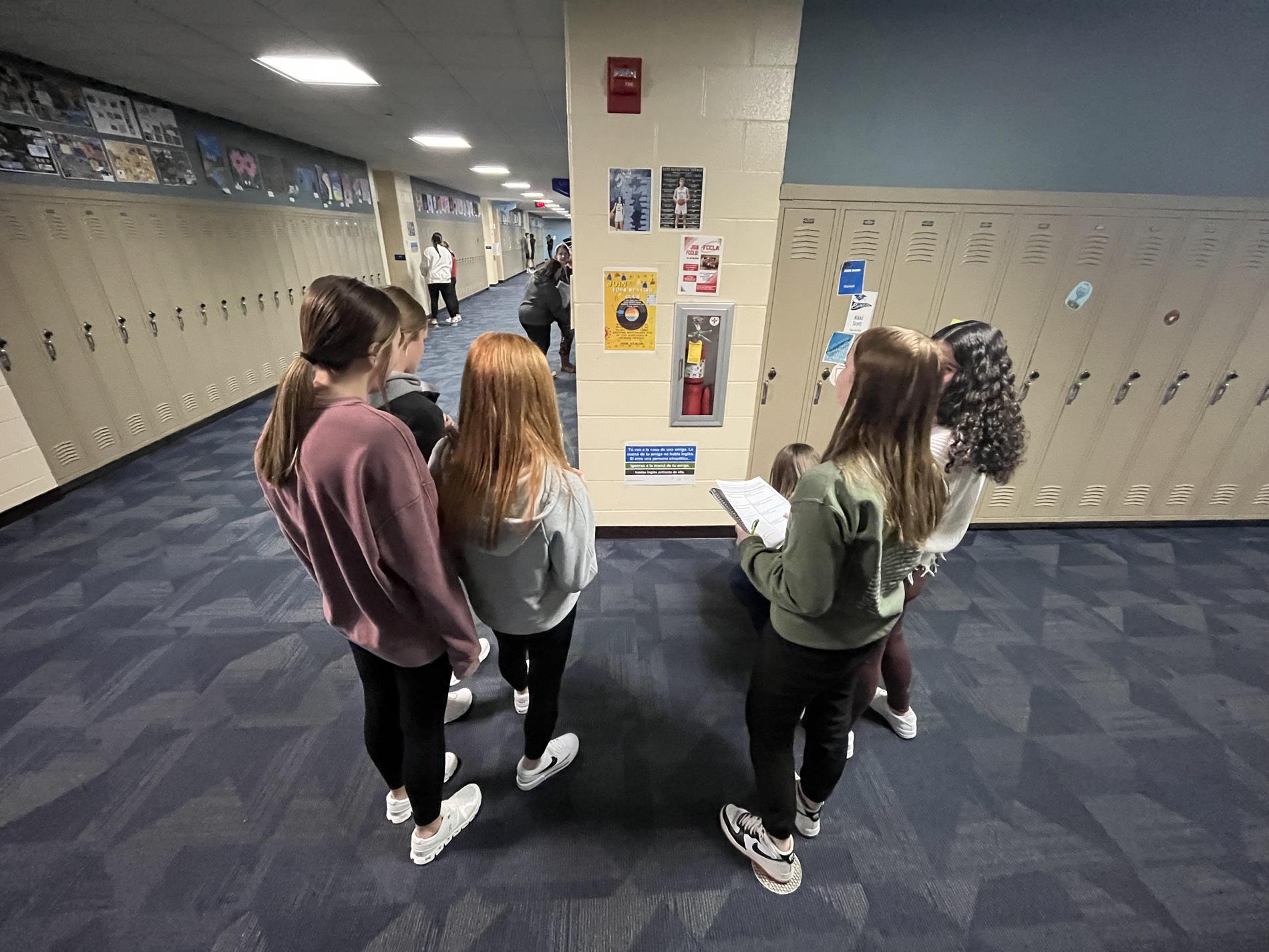 Student in the hallway