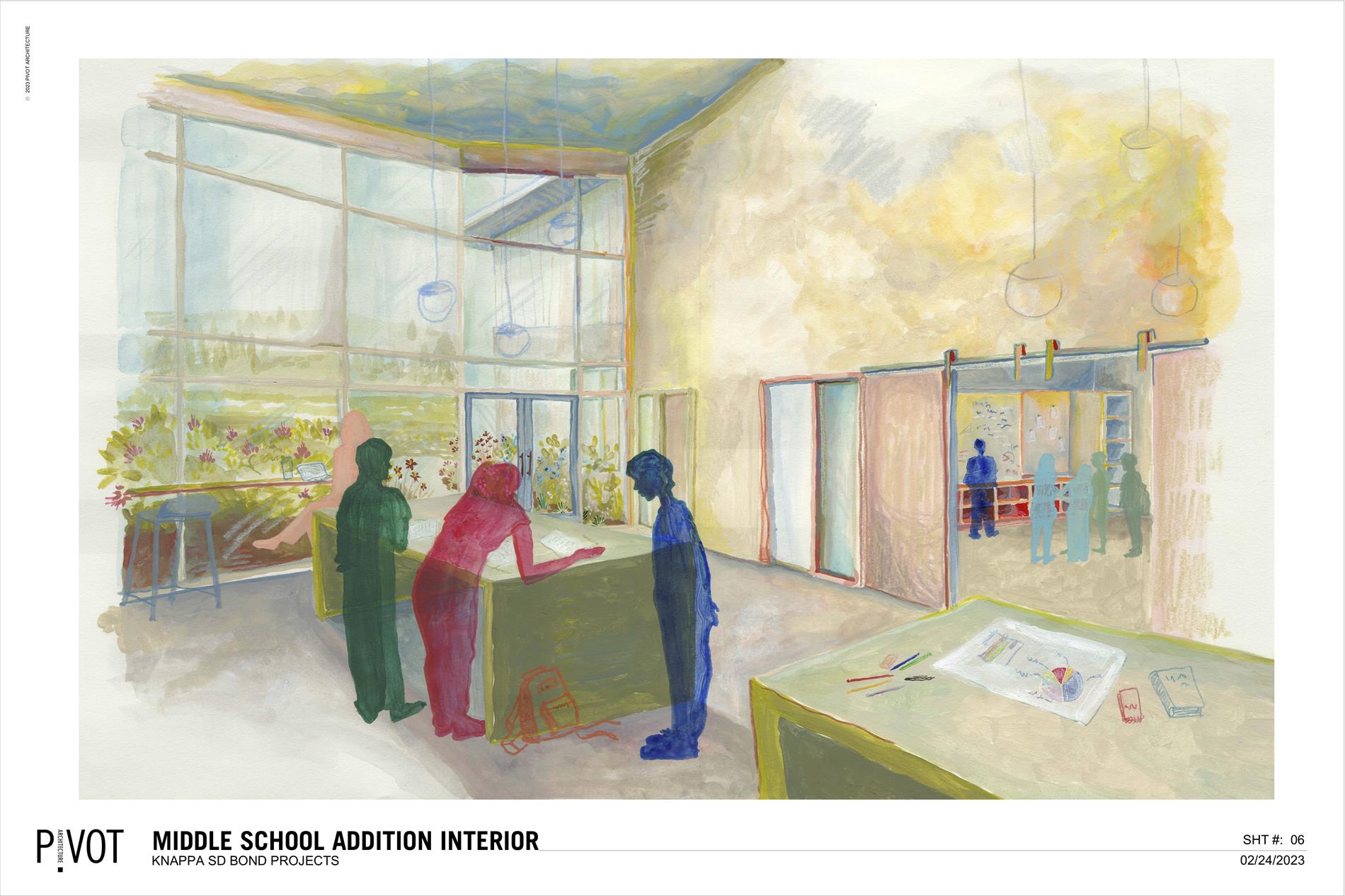 Artist rendition of the interior design for the new middle school wing addition