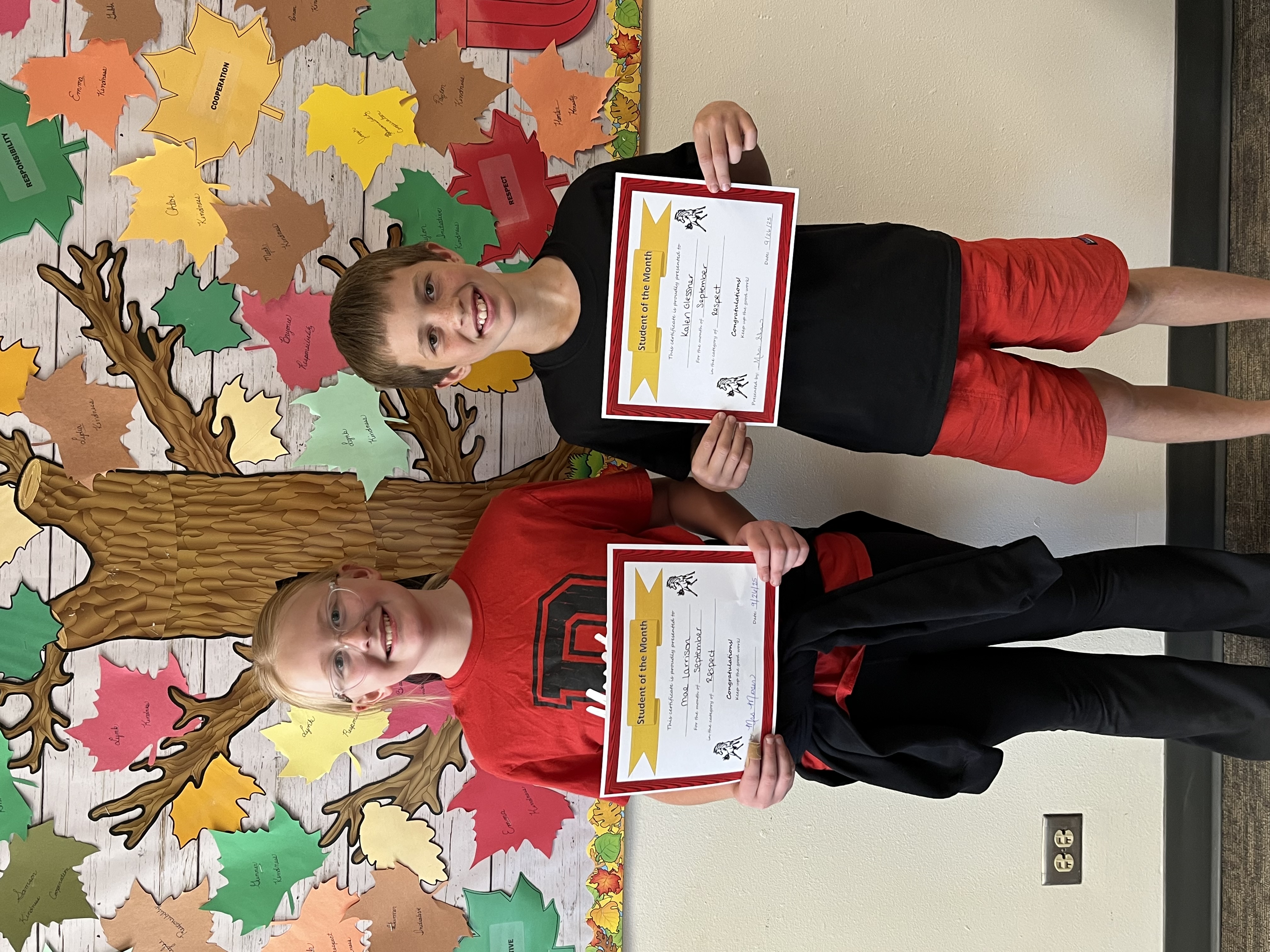 September Students of the Month for Respect