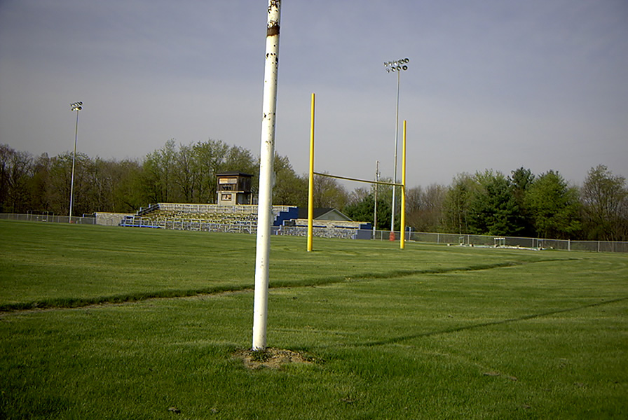 flagpole on the football field