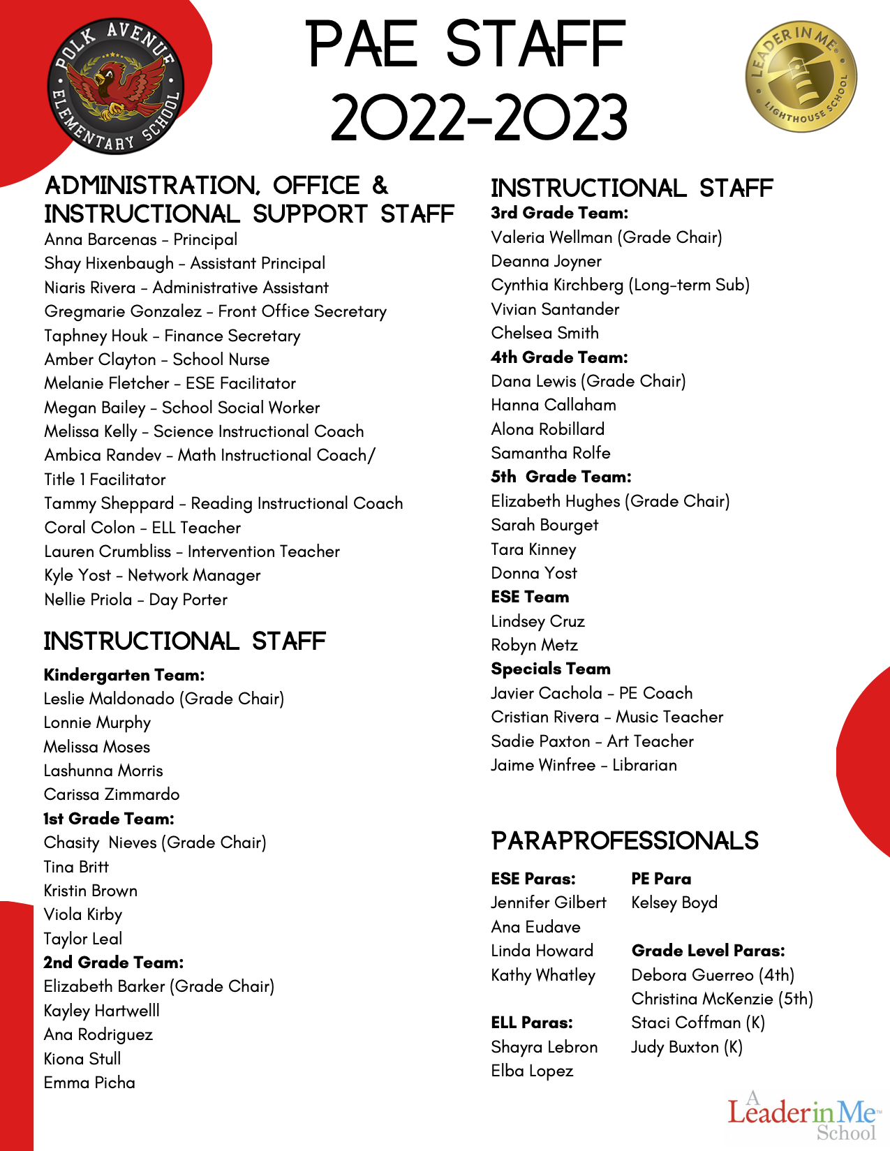 staff list 22-23