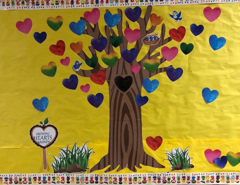 Growing minds and hearts bulletin board