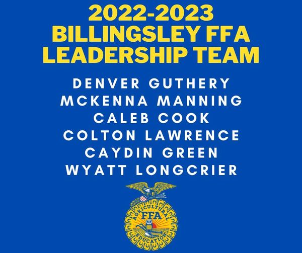 Leadership Team, Denver Guthery, McKenna Manning, Caleb Cook, Colton Lawrence, Caydin Green, Wyatt Longcrier