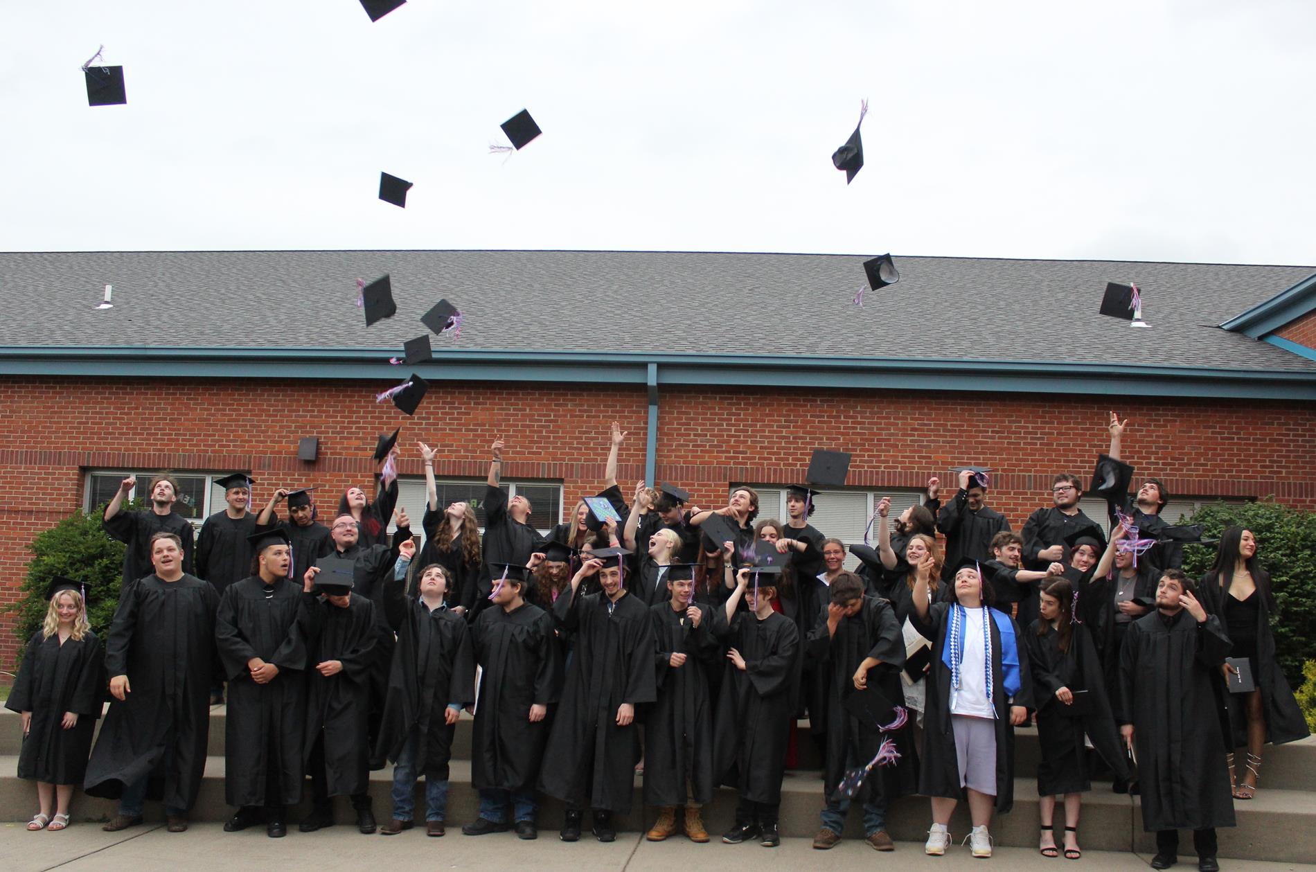 USA graduation cap toss