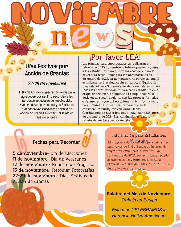 November Spanish Newsletter