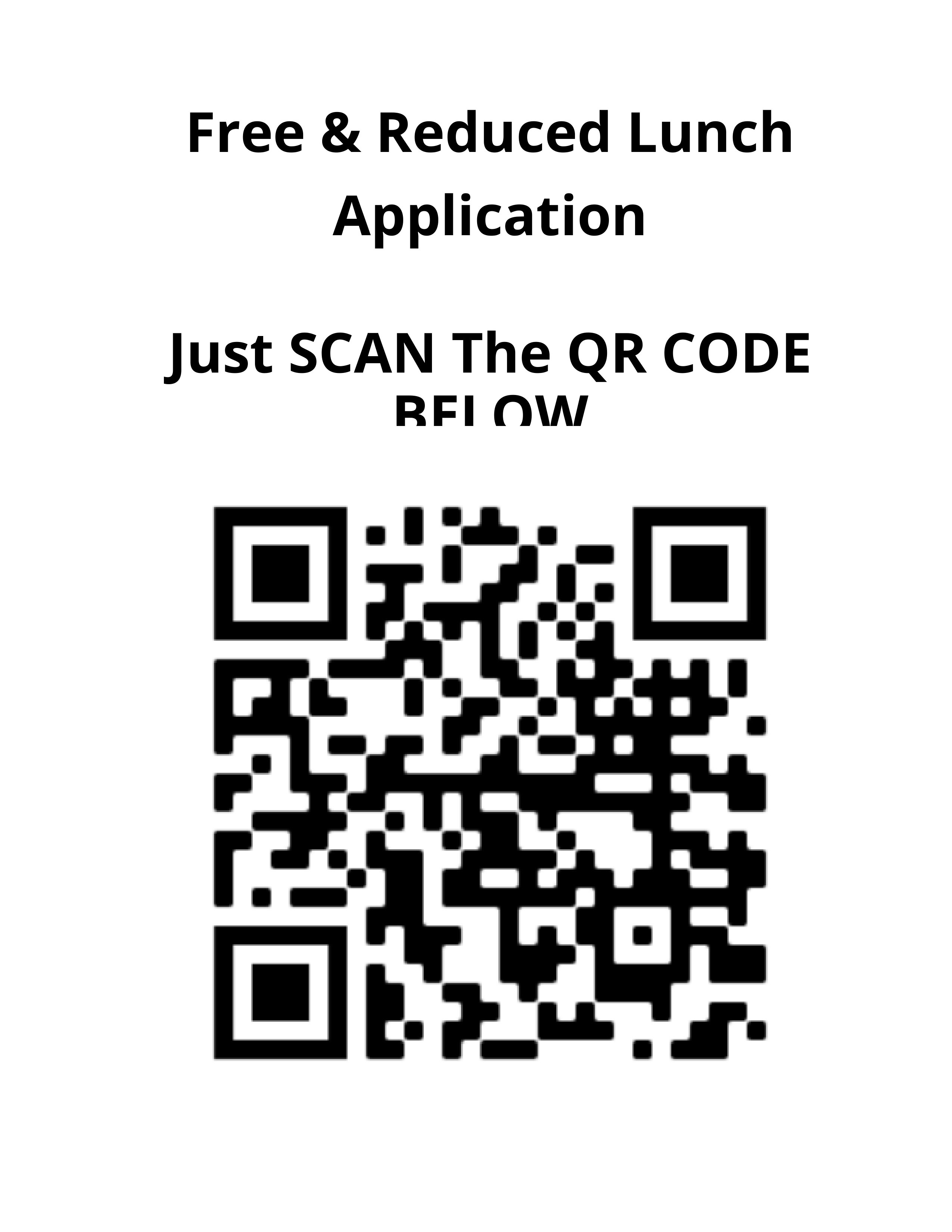 Free & Reduced Lunch Application QR Code