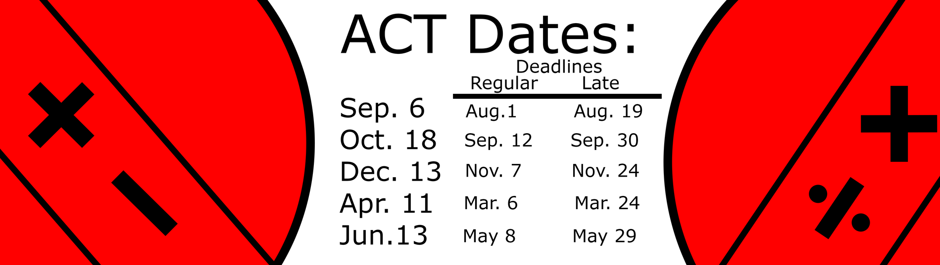 ACT Dates for 2025 - 2026
