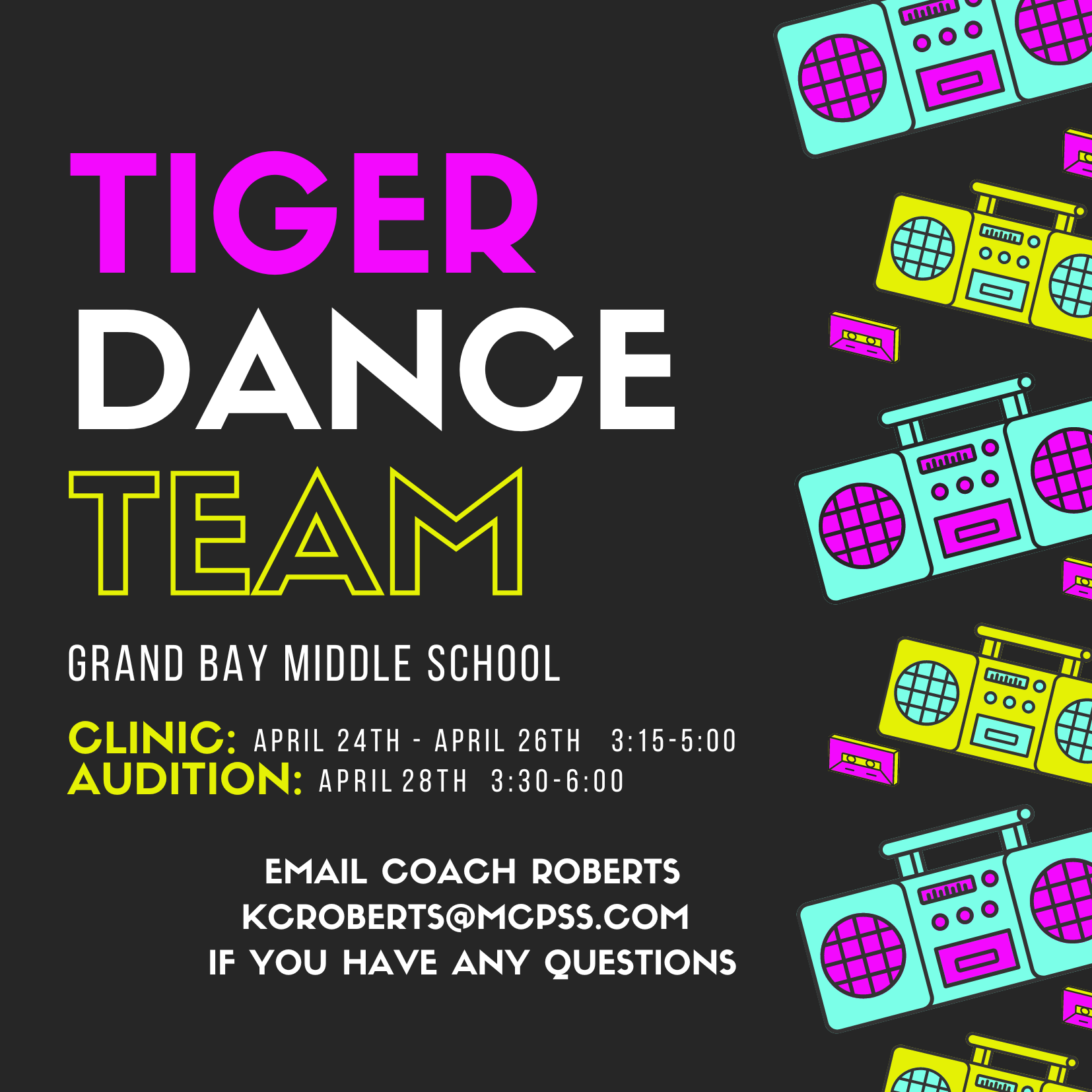 Tiger Dance Team Auditions 23-24