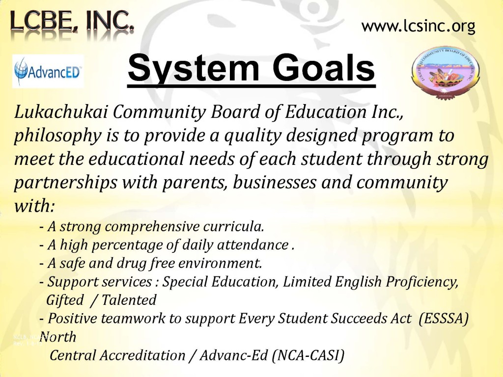 System Goals statement