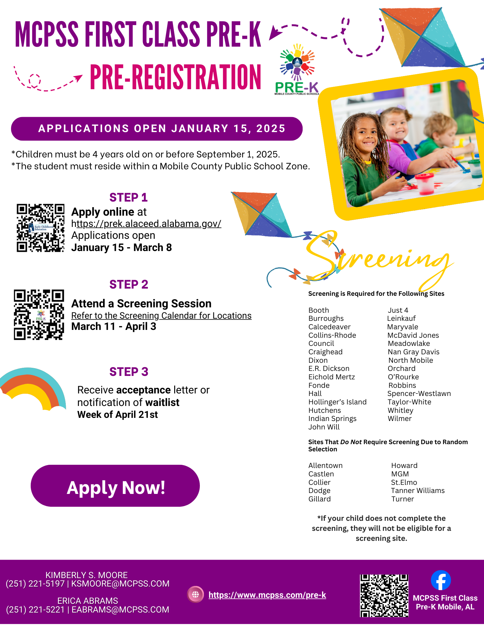 Pre K Registration Information