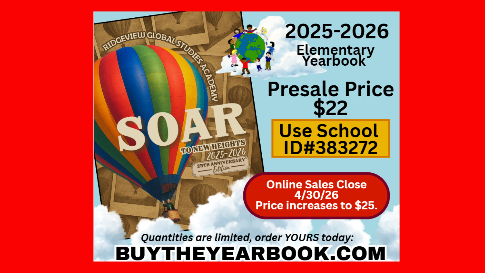 Elementary Yearbook Deadline