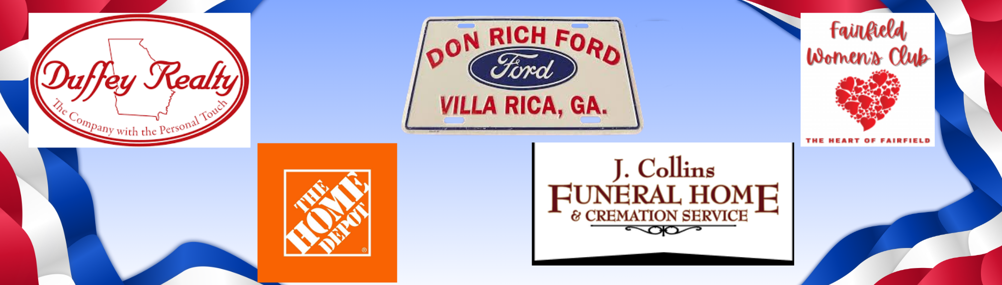 Duffey Realty, Don Rich Ford Villa Rica, Fairfield Woman's Club, J. Collins Funeral Home, Home Depot