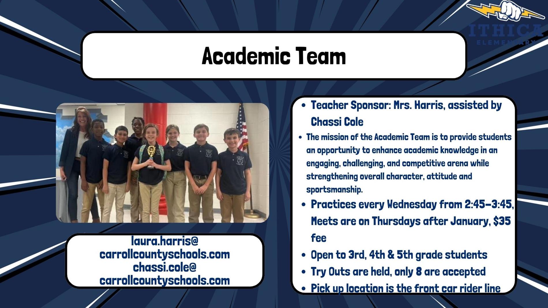 information about the academic team