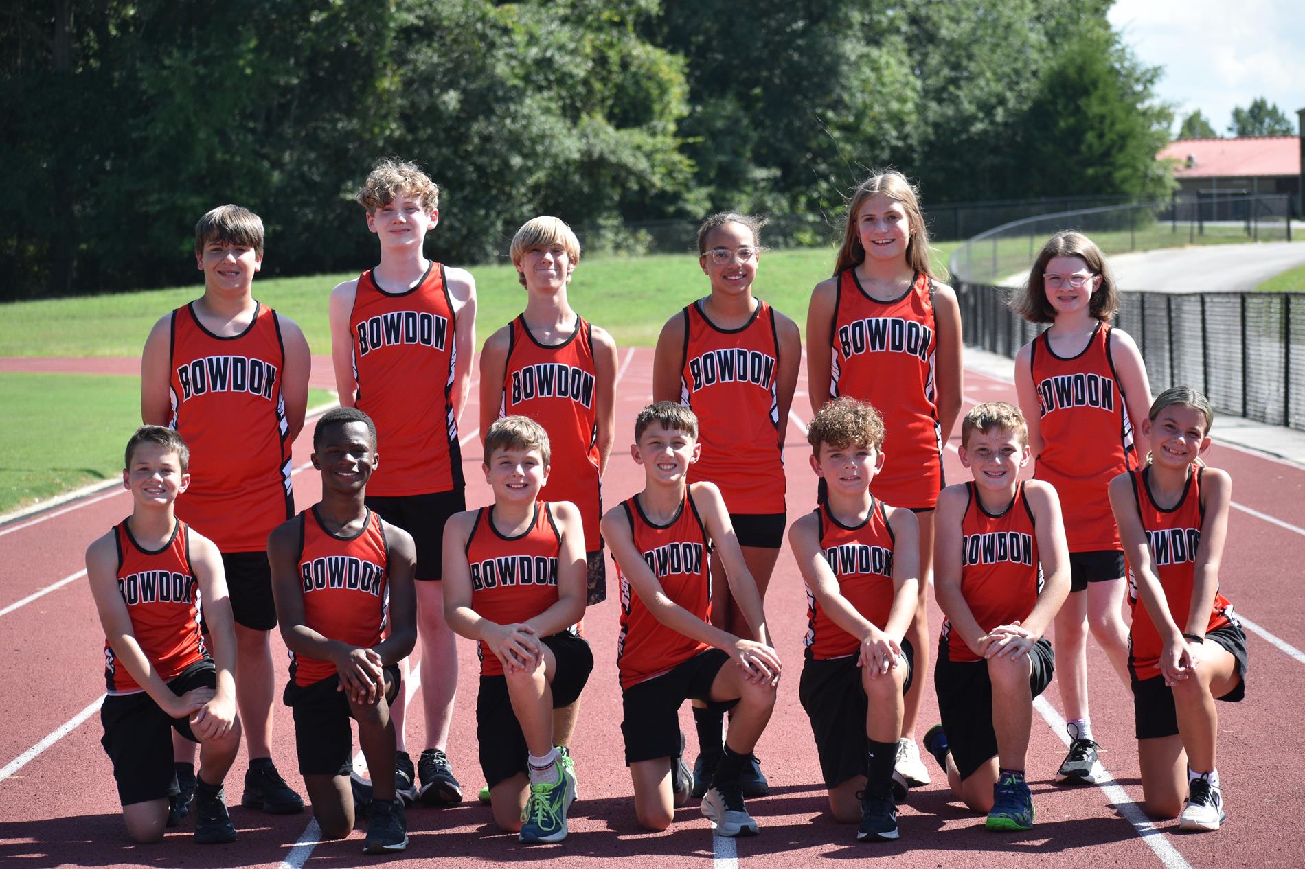 2026 BMS Cross Country Team Photo on the Track