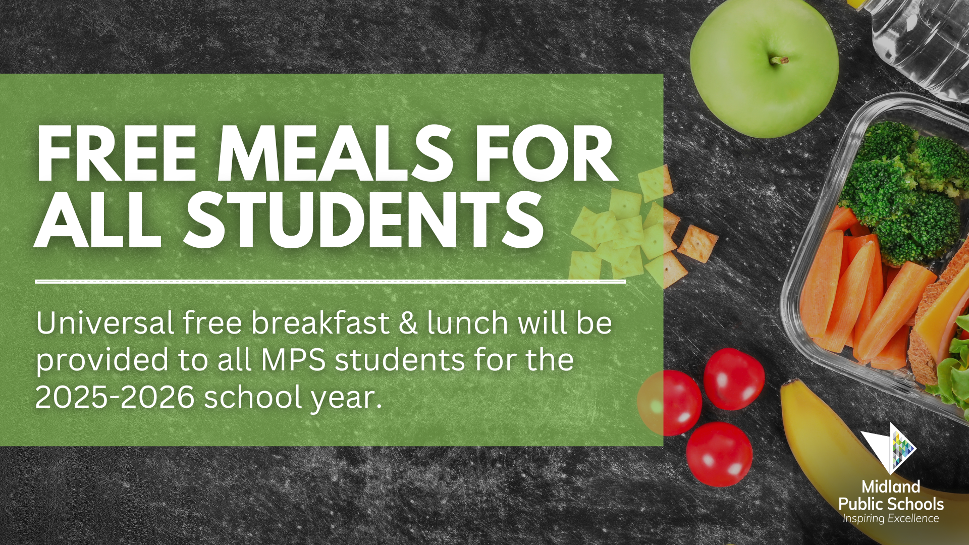 Free meals for all students for the 2025-2026 school year
