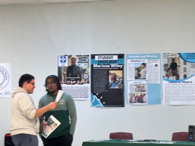 Students talking with Valley State University